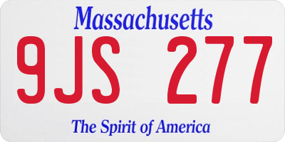 MA license plate 9JS277