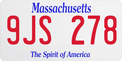 MA license plate 9JS278