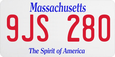 MA license plate 9JS280