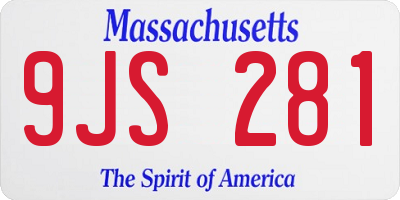 MA license plate 9JS281