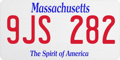 MA license plate 9JS282