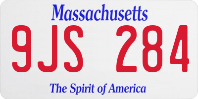 MA license plate 9JS284