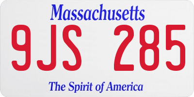 MA license plate 9JS285