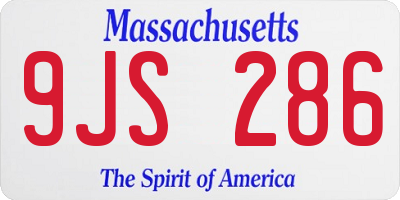 MA license plate 9JS286