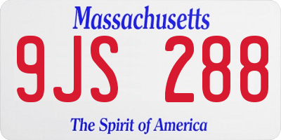 MA license plate 9JS288