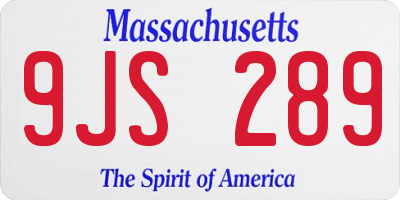 MA license plate 9JS289