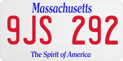 MA license plate 9JS292