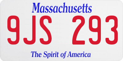 MA license plate 9JS293