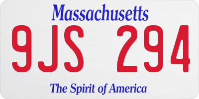 MA license plate 9JS294