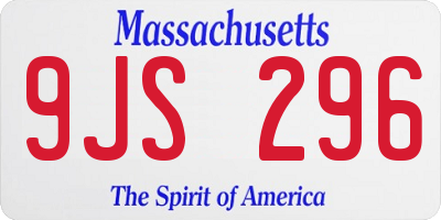 MA license plate 9JS296