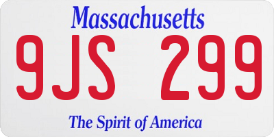 MA license plate 9JS299