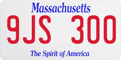 MA license plate 9JS300