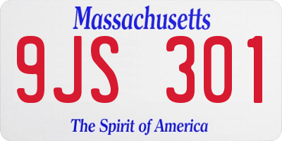 MA license plate 9JS301