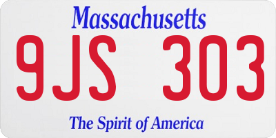 MA license plate 9JS303
