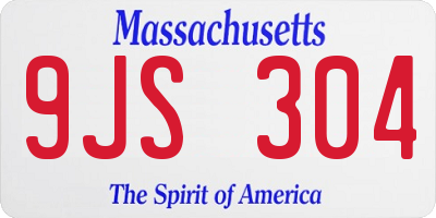 MA license plate 9JS304