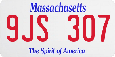 MA license plate 9JS307
