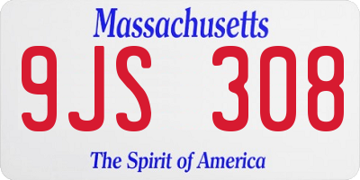 MA license plate 9JS308