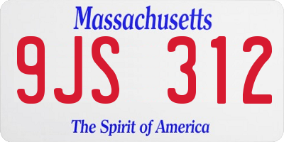 MA license plate 9JS312