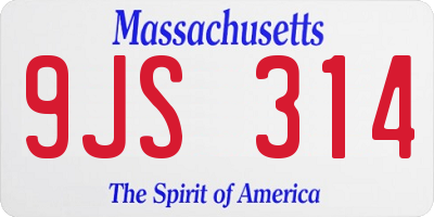 MA license plate 9JS314