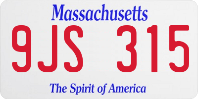 MA license plate 9JS315