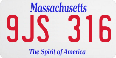 MA license plate 9JS316