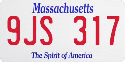 MA license plate 9JS317