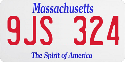 MA license plate 9JS324