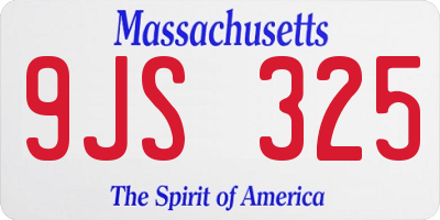 MA license plate 9JS325