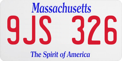 MA license plate 9JS326
