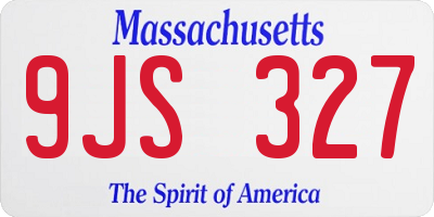 MA license plate 9JS327