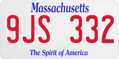 MA license plate 9JS332