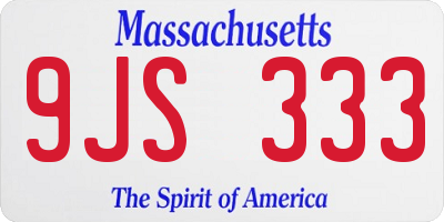 MA license plate 9JS333