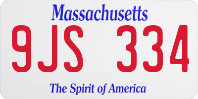 MA license plate 9JS334