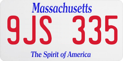 MA license plate 9JS335