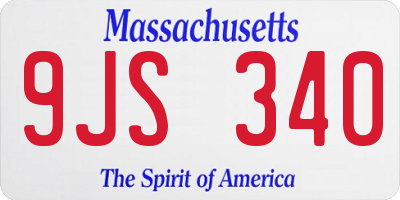 MA license plate 9JS340