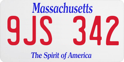 MA license plate 9JS342