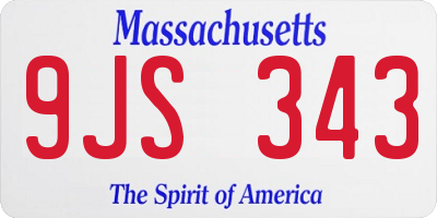MA license plate 9JS343
