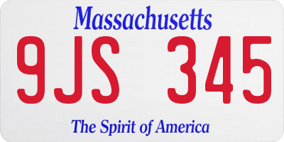 MA license plate 9JS345