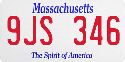 MA license plate 9JS346