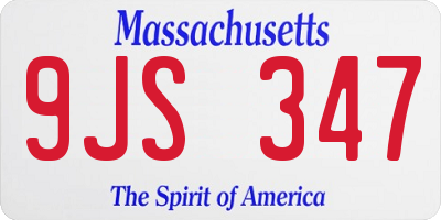 MA license plate 9JS347