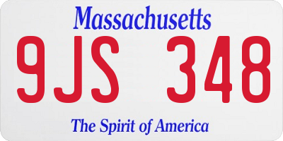 MA license plate 9JS348