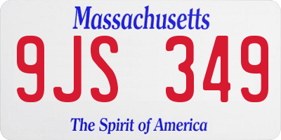 MA license plate 9JS349