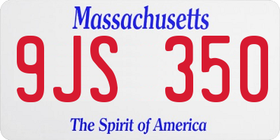 MA license plate 9JS350