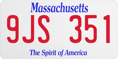 MA license plate 9JS351