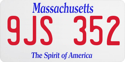 MA license plate 9JS352