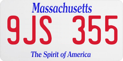 MA license plate 9JS355