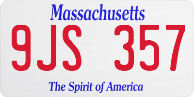 MA license plate 9JS357