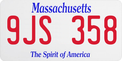 MA license plate 9JS358