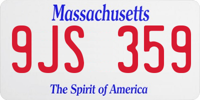MA license plate 9JS359