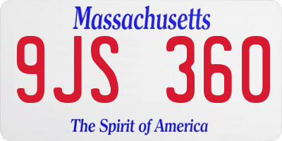 MA license plate 9JS360